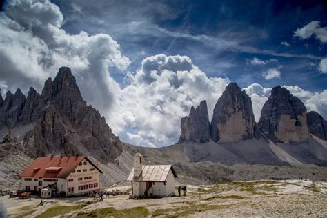 4k 5k 6k Tre Cime Di Lavaredo South Tyrol Italy Mountains Houses