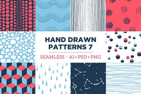 100 Hand Drawn Patterns Bundle How To Draw Hands Hand Drawn Pattern