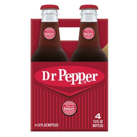 Dr Pepper With Sugar Soda Bottles 4 Bottles 12 Fl Oz Frys Food Stores
