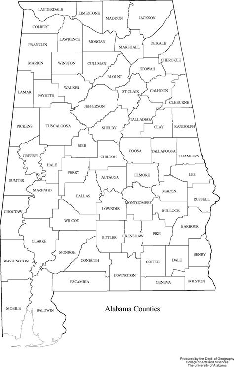 Alabama Map With Cities And Counties A Large Detailed Alabama State
