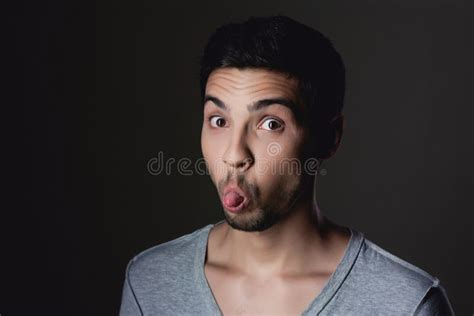 Portrait Normal Man Over Grey Background Stock Photos Free And Royalty