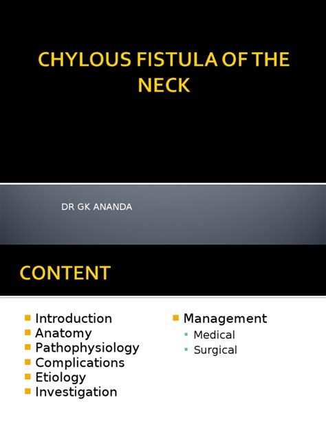 Chylous Fistula Of The Neck Lymphatic System Fat