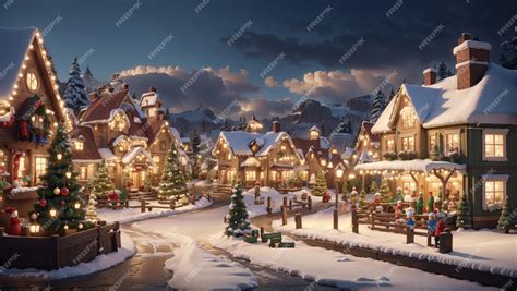 Vintage Christmas Village Create An Image Of A Charming Christmas