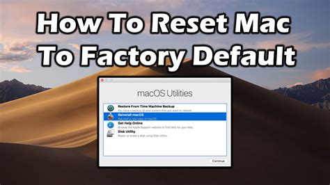 How To Reset Mac To Factory Default Youtube