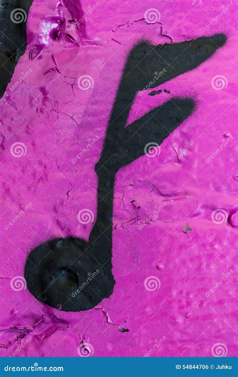 Graffiti Music Note Painted In Wall Stock Photo Image Of Concrete