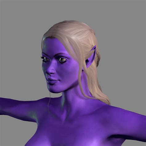 Animated Naked Elf Woman Rigged D Game Character Low Poly D By Igor