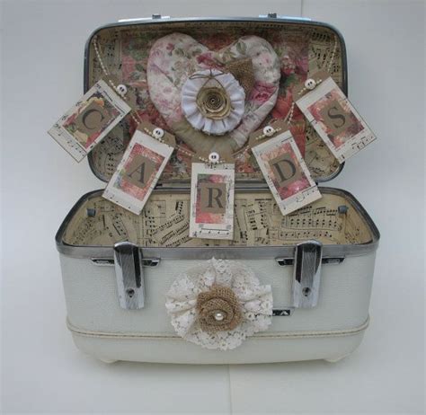 Wedding Card Box Vintage Suitcase Shabby Chic Wedding Card Holder