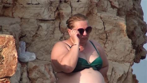 Fat Woman In Bathing Suit Stock Footage Video 100