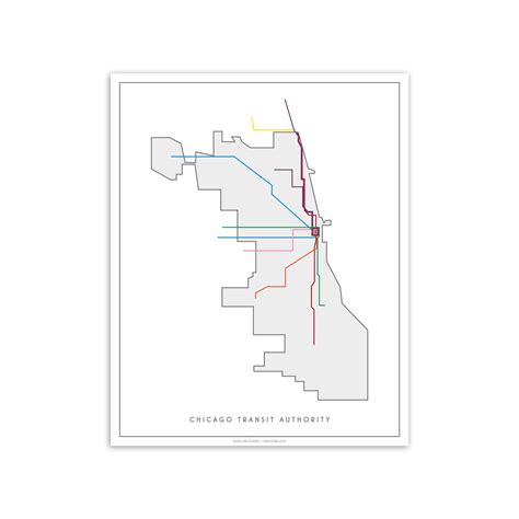 Chicago Transit Authority Map 8 X 10 Print Neighborly