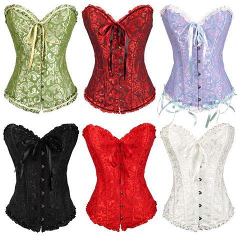 sexy women s plus size corsets and bustiers overbust gothic lace strapless brocade corselet