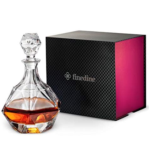 Finedine European Style Glass Whiskey Decanter And Liquor Decanter With Glass Stopper 30 Oz