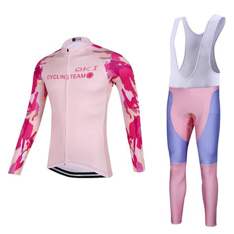 Pink Camo Mens Cycling Clothing Polyesterspandex Long Sleeves Cycling