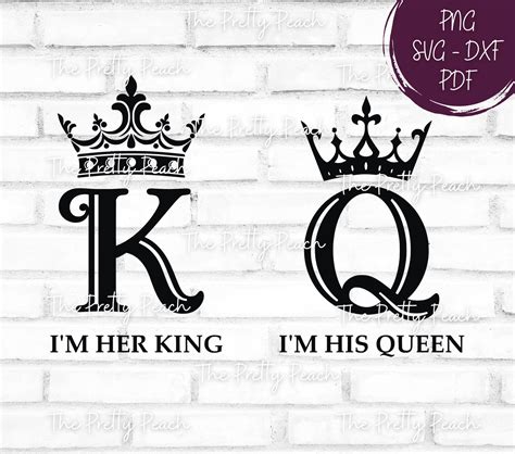 Her King His Queen With Crown Svg Png Dxf Digital Files Ph