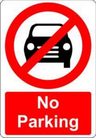 Parking signs explained and signs where no parking is allowed explained for the theory test. No Parking with Symbol Sign - Signs
