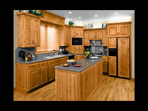 Where can i get custom wood kitchen cabinets? Kitchen cabinets set bi-level from ceiling | Pine kitchen ...