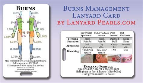 Burns Management With Lund Browder Chart Pvc Medical Lanyard