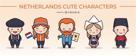 Cute Dutch People Character Set Vector Download