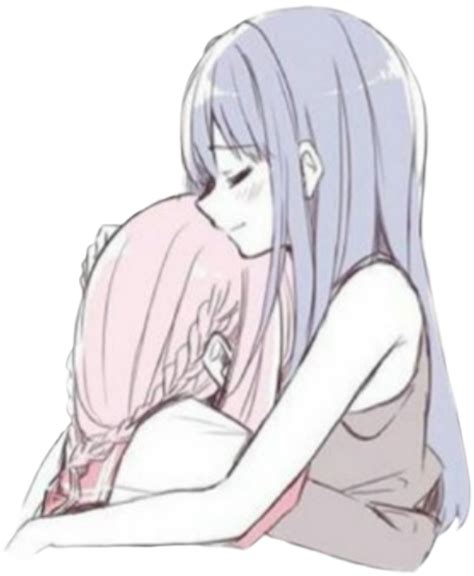 anime animegirl animegirls bff hug love manga girl girl...