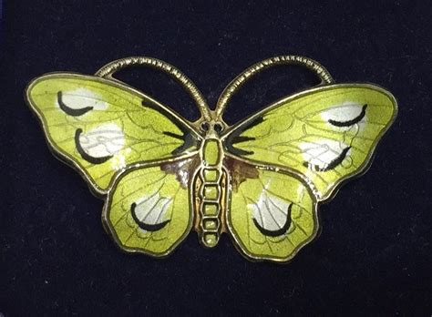 Opro Norway Guilloche Enamel Butterfly Vintage Pin Brooch Etsy