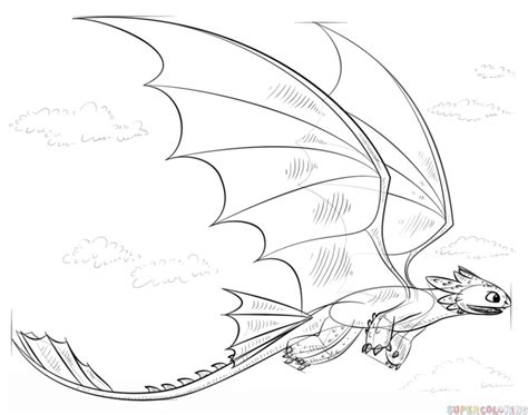 How To Draw Toothless Flying Step By Step Drawing Tutorials