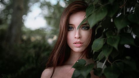 1076384 Face Forest Women Model Portrait Nature Photography Green Blue Fashion Hair