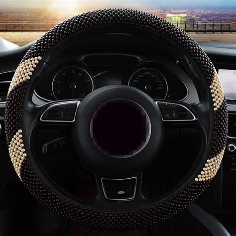 Qccoknn Wooden Bead Steering Wheel Cover Steering Wheel Cover