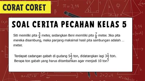 Contoh Soal Cerita Pecahan Kelas Dan Jawabannya Terbaru