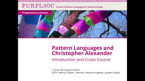 Helmut Leitner Pattern Languages And Christopher Alexander