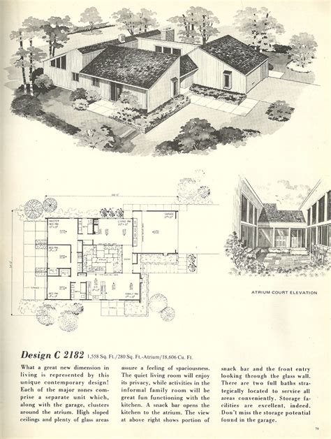 I feel as if the roof and design requires some improvment. Vintage House Plans 2182 (With images) | Mid century ...