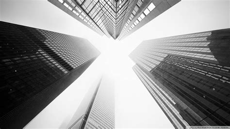 Download Black And White Aesthetic Towering Buildings Wallpaper
