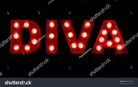 3d Rendering Of The Word Diva Written In Glowing Letters Stock Photo