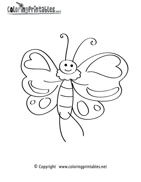 Cartoon Butterfly Coloring Page A Free Nature Coloring Printable