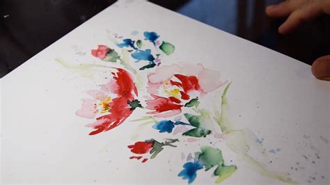 How To Paint Loose Watercolor Flower Minute Tutorial Youtube