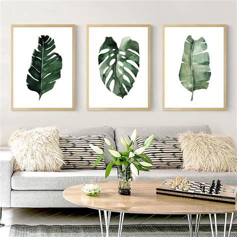 Tropical Leaves Art Set Printable Digital Download Tropical Greenery