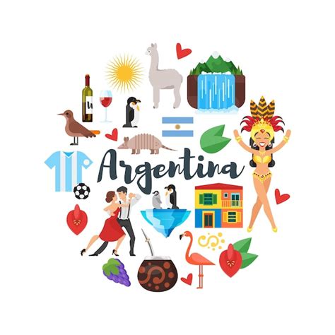 Premium Vector Vector Flat Style Round Composition Of Argentina