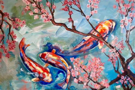 Abstract Koi Fish Paintings