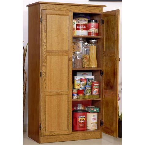 Tall Freestanding Wood Kitchen Pantry Storage Cabinet With Doors And 4