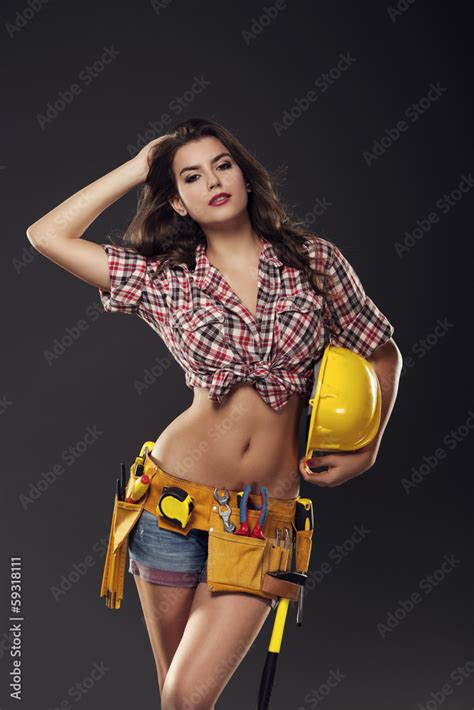 Sexy And Passionate Female Construction Worker Foto De Stock Adobe Stock
