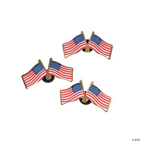 Double American Flag Pins Oriental Trading