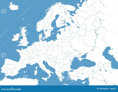 Map Of Europe With Rivers And Mountain Ranges Map