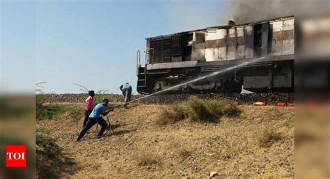 Ahmedabad Botad Train Locomotive Catches Fire Near Dhandhuka