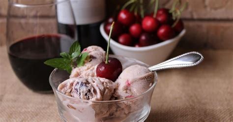 Red Wine Ice Cream With Walnuts And Cherries Just A Pinch Recipes