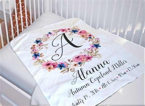 Baby Monogrammed Blanket Baby Name Blanket By Soulstudioprints