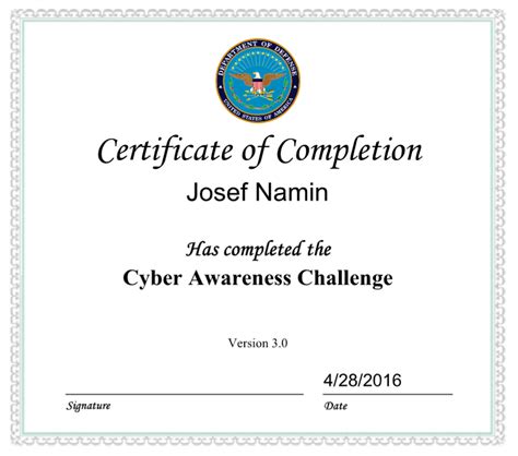 Ia Training Cyber Awareness Challenge - Josef Namin Cerner Certifications – APEXCH
