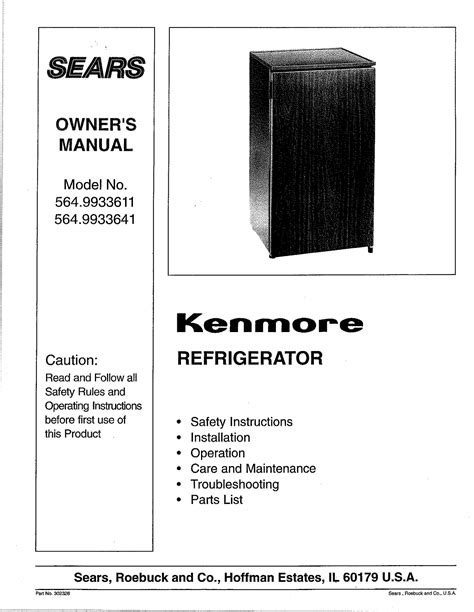 Kenmore Refrigerator Model 253 Repair Manual
