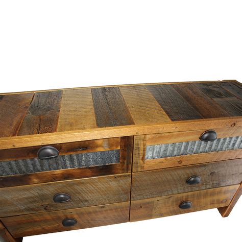 Rustic Reclaimed Wood Dresser With Metal Four Corner Furniture