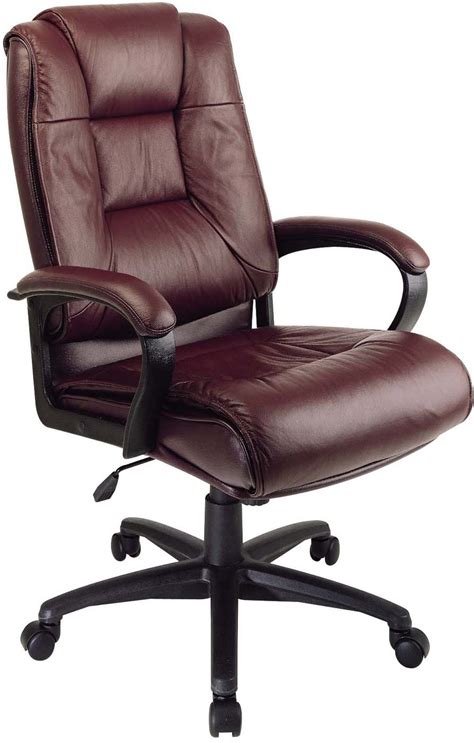 Work Smart™ Executive High Back Burgundy Leather Arm Chair Ex5162 4