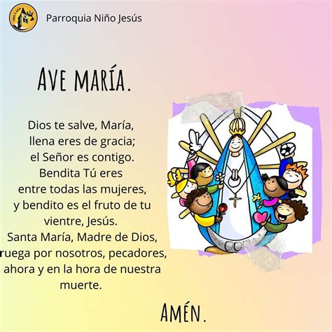 Ave María Para Niños Oraciones Para Niños Manualidades De Iglesia
