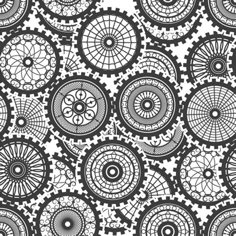 Seamless Pattern Gears Vector 01 Free Download