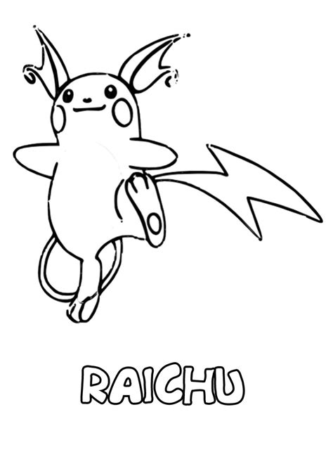 Raichu Pokemon Coloring Pages At Free Printable